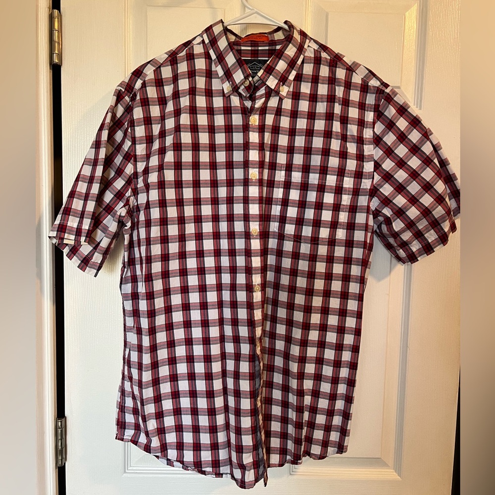 St. John's Bay Red and White Checkered Shirt
